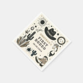 Cowboy Wild Western First Rodeo Erster Geburtstag  Serviette (Ecke)