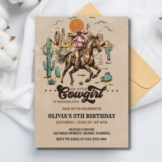 Cowboy Wild Western Geburtstag Einladung