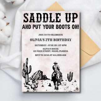 Cowboy Wild Western Geburtstag Einladung