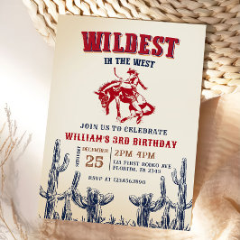 Cowboy Wildest am 3. Geburtstag im Westen Einladung