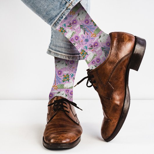 Cowboy Wildlife Nature Horse Lila Socken
