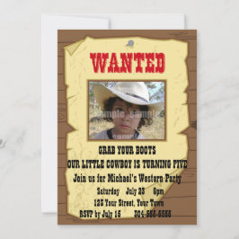 Cowboy Will Geburtstagsparty Einladung