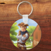 Cowboy with Hat Monogrammed Schlüsselanhänger (Rückseite)