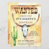 Cowboy Wollte Einladung zum Geburtstag (Vorne/Hinten)