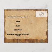 Cowboy Wood und Barbwire Save the Date Ankündigungspostkarte (Rückseite)