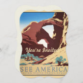 Cowboy Wüste Vintager Western Pferde Einladung (Vorne/Hinten)