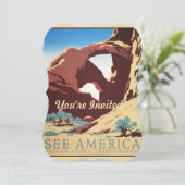 Cowboy Wüste Vintager Western Pferde Einladung (Stehend Vorderseite)