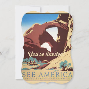 Cowboy Wüste Vintager Western Pferde Einladung