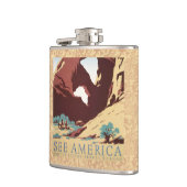 Cowboy Wüste Vintager Western Pferde Flachmann (Links)