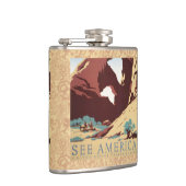 Cowboy Wüste Vintager Western Pferde Flachmann (Rechts)