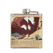 Cowboy Wüste Vintager Western Pferde Flachmann (Rückseite)