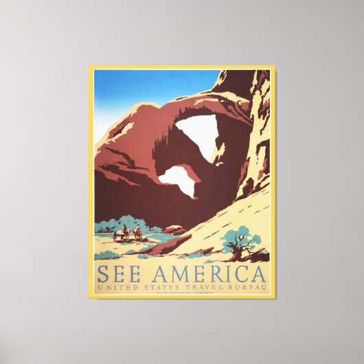 Cowboy Wüste Vintager Western Pferde Leinwanddruck (Vorderseite)