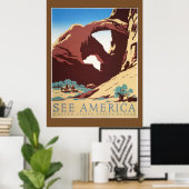 Cowboy Wüste Vintager Western Pferde Poster (Heimbüro)