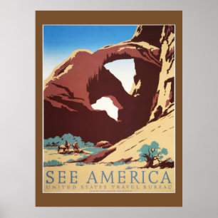 Cowboy Wüste Vintager Western Pferde Poster