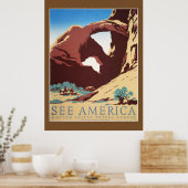 Cowboy Wüste Vintager Western Pferde Poster (Küche)
