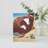 Cowboy Wüste Vintager Western Pferde Postkarte (Stehend Vorderseite)