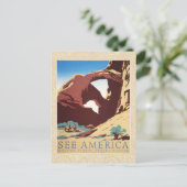 Cowboy Wüste Vintager Western Pferde Postkarte (Stehend Vorderseite)