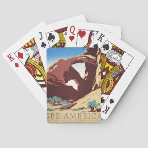 Cowboy-Wüsten-Vintage-Western-Pferde Spielkarten
