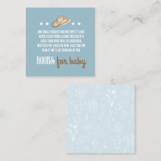 Cowboy-Wüstenbücher für Babyverpackungskarten Begleitkarte (Vorne/Hinten)