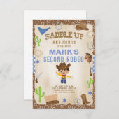 Cowboy zweite Rodeo Junge Geburtstagseinladung. Einladung (Vorne/Hinten)