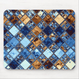 Cowboybandana-blaue Mosaik-Muster-Vorlagen-Kunst Mousepad
