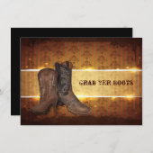 Cowboyhochzeit in Not geratener Western Ankündigung (Vorne/Hinten)