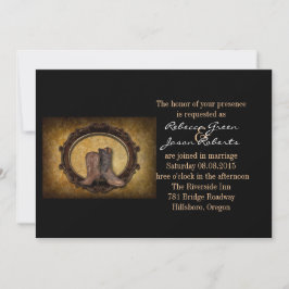 Cowboyhochzeit in Not geratener Western Einladung