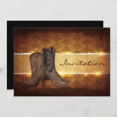 Cowboyhochzeit in Not geratener Western Einladung (Vorne/Hinten)