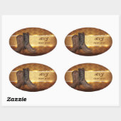 Cowboyhochzeit in Not geratener Western Ovaler Aufkleber (Blatt)