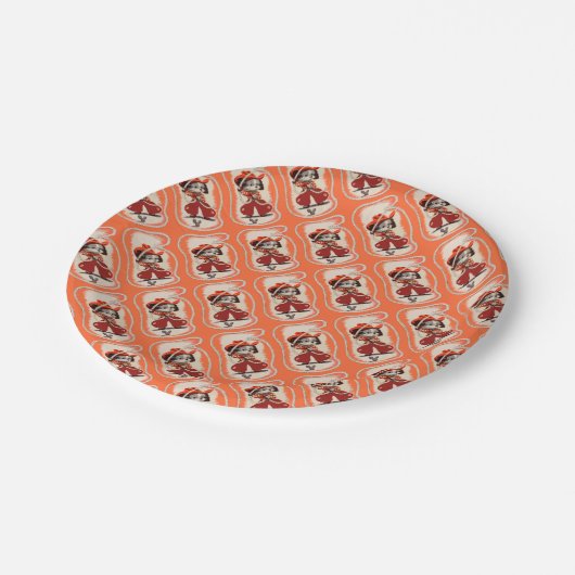 Cowboyhundeband Pappteller (Schrägansicht)