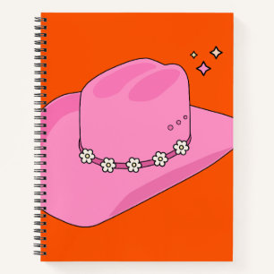 Cowboyhut Orange Und Pink Notizblock