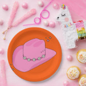 Cowboyhut Orange Und Pink Pappteller (Party)