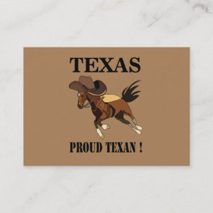 Cowboyhut Pferd Stolzer Texaner Texas  Visitenkarte