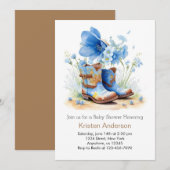 Cowboyhut und Boots Babydusche Einladung (Vorne/Hinten)