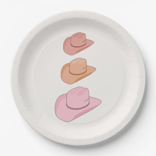 Cowboyhüte Pappteller (Vorderseite)
