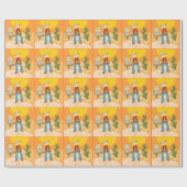 Cowboykindergeburtstags-Party Geschenkpapier (Flach)