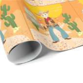 Cowboykindergeburtstags-Party Geschenkpapier (Rolleneckpunkt)