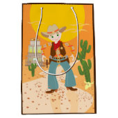 Cowboykindergeburtstags-Party Mittlere Geschenktüte (Vorderseite)