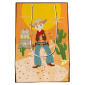 Cowboykindergeburtstags-Party Mittlere Geschenktüte (Rückseite)
