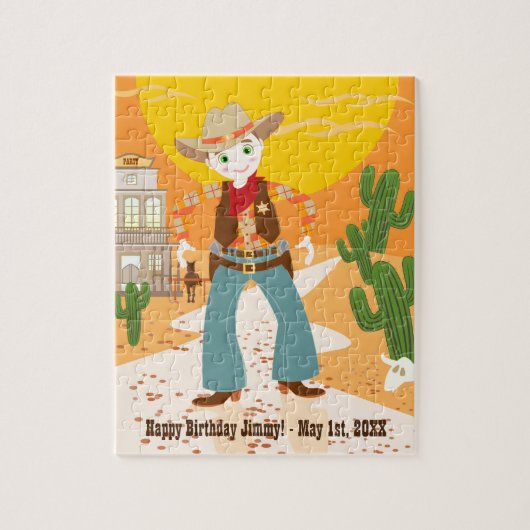 Cowboykindergeburtstags-Party Puzzle (Vertikal)