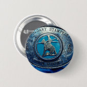 Cowboyrodeo-Trophäeschnalle, Alberta, Kanada Button (Vorne & Hinten)