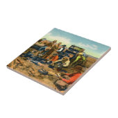 Cowboys am Proviantwagen Fliese (Seite)