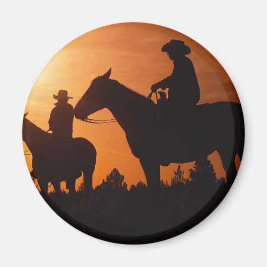 Cowboys auf Pferden Magnet (Vorne)