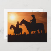 Cowboys auf Pferdepostkarte Postkarte (Vorne/Hinten)