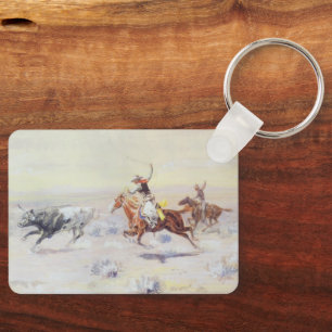 Cowboys aus dem Bar Dreieck von CM Russell Schlüsselanhänger