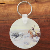 Cowboys aus dem Bar Dreieck von CM Russell Schlüsselanhänger (Vorderseite)