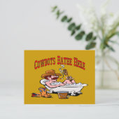 Cowboys Bathe Hier Postkarte (Stehend Vorderseite)