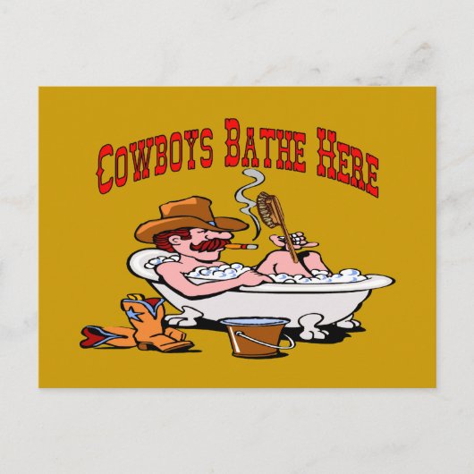 Cowboys Bathe Hier Postkarte (Vorderseite)