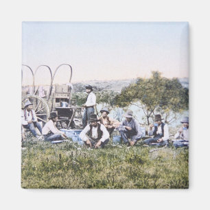 Cowboys bei Lunch, 1904 (Foto) Magnet