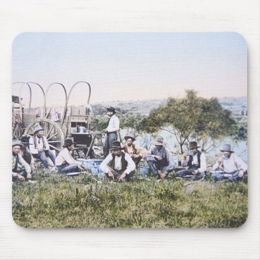 Cowboys bei Lunch, 1904 (Foto) Mousepad (Vorne)